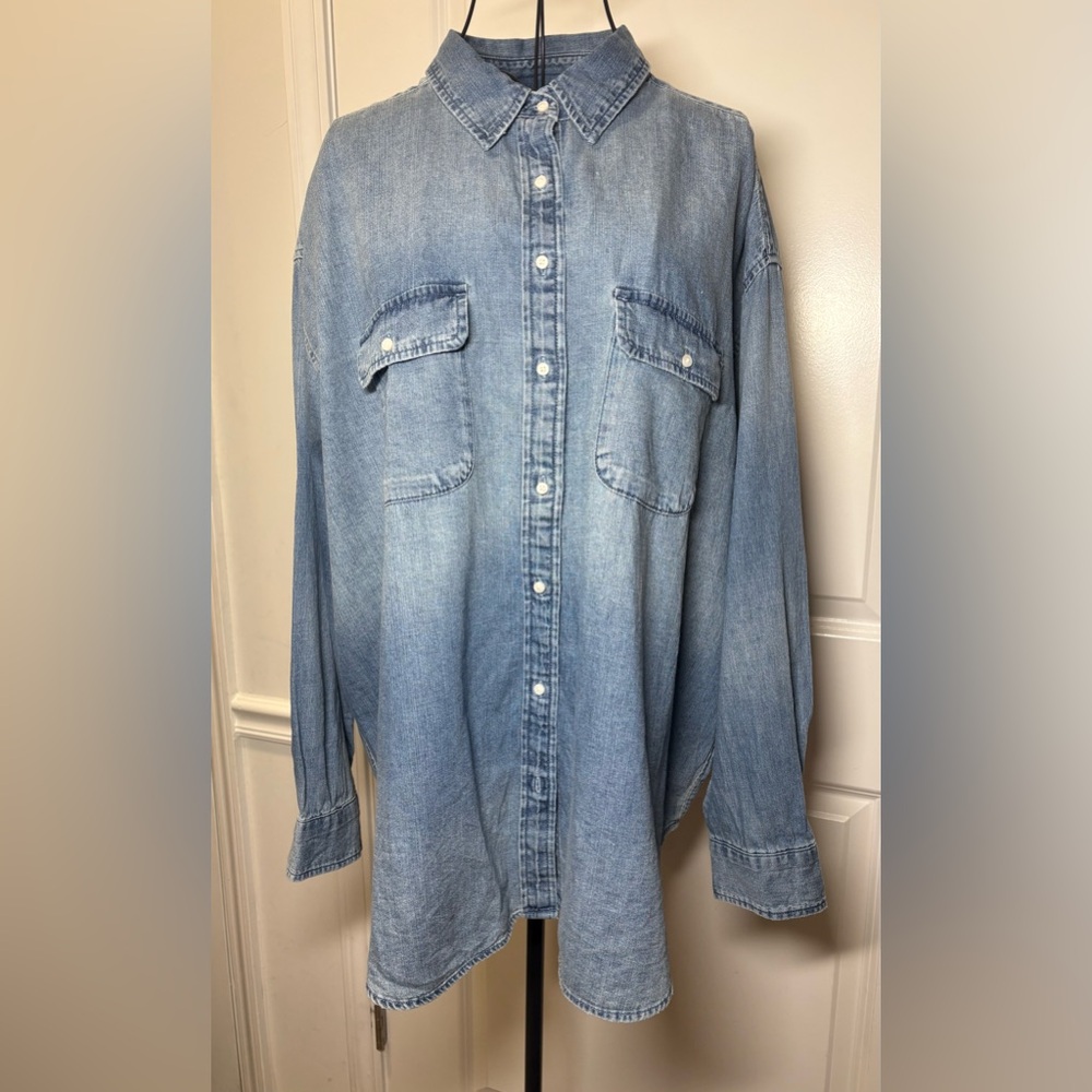 Aerie Oversized‎ Blue Denim Shirt